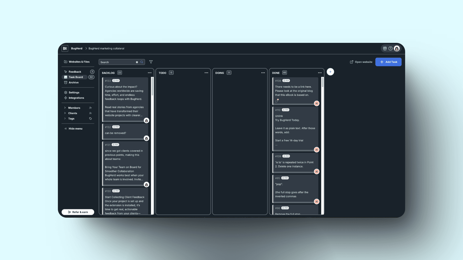 Dark mode | BugHerd