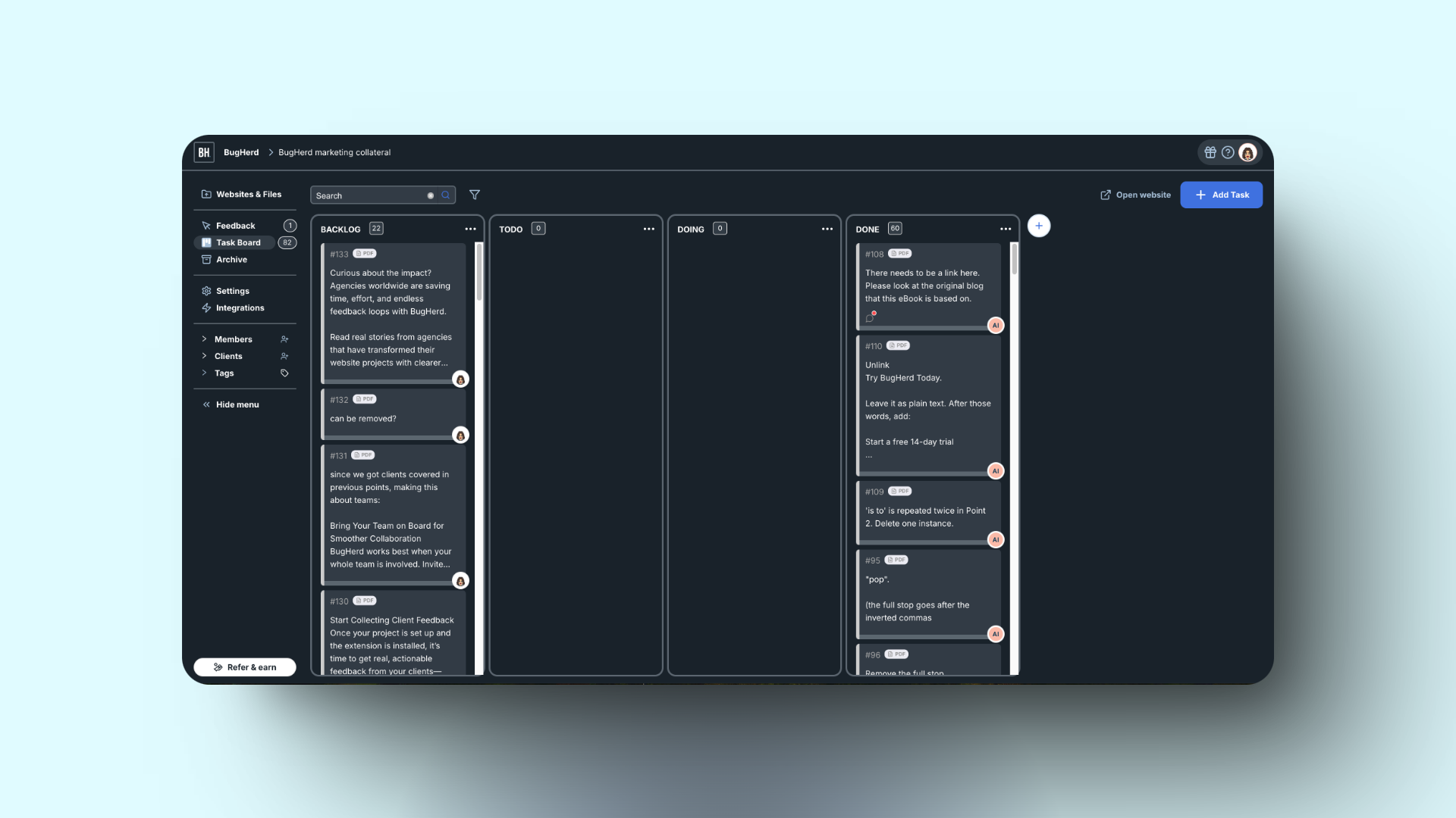 Dark mode | BugHerd